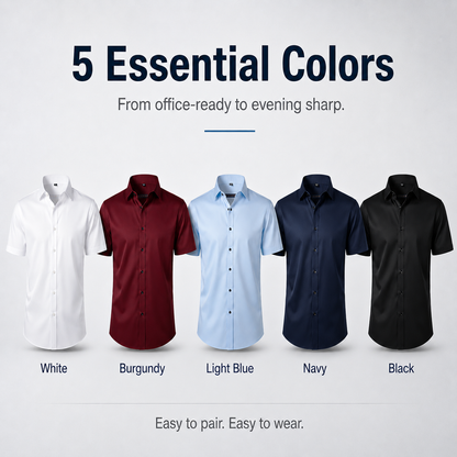 Men's 4-Way Ultra-Stretch Short Sleeve Dress Shirt