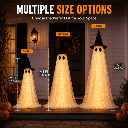👻2-Pack 5.5FT Ghost Light-Up Halloween Decoration Set👻