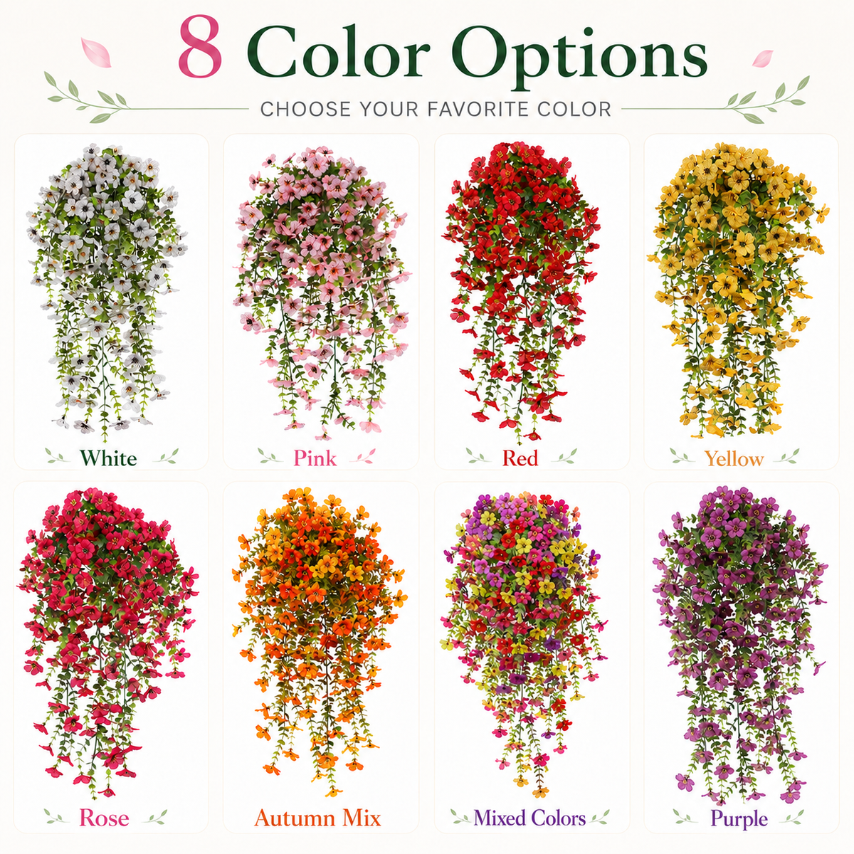 🌿 Maintenance-Free 30-Inch Cascading Faux Daisy Vines – Rich Seasonal Porch & Window Box Decor (8 PCS)