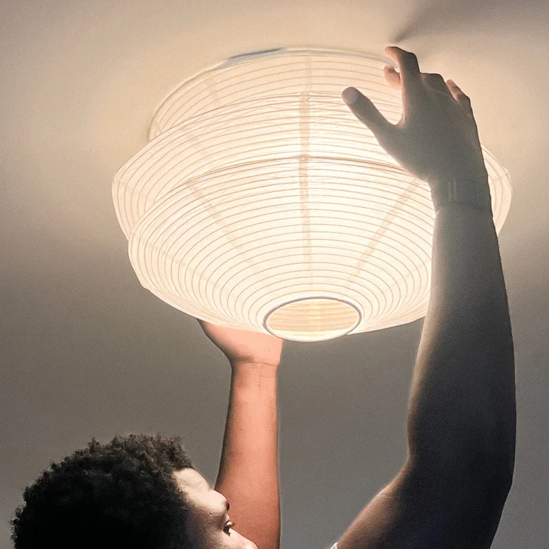 Bamafrontierman™ Japanese Paper Flush Mount Cover