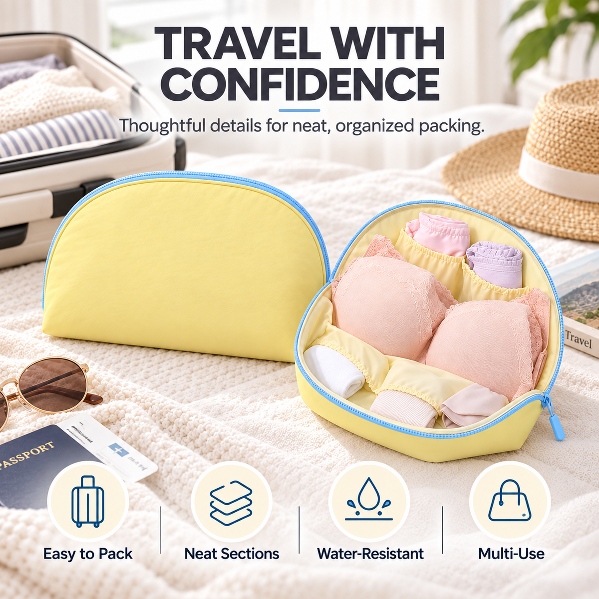 👛3-in-1 Waterproof Portable Travel Underwear Organizer Bag👛