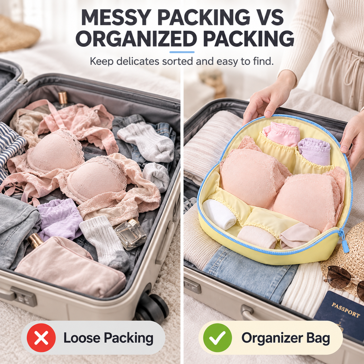 👛3-in-1 Waterproof Portable Travel Underwear Organizer Bag👛