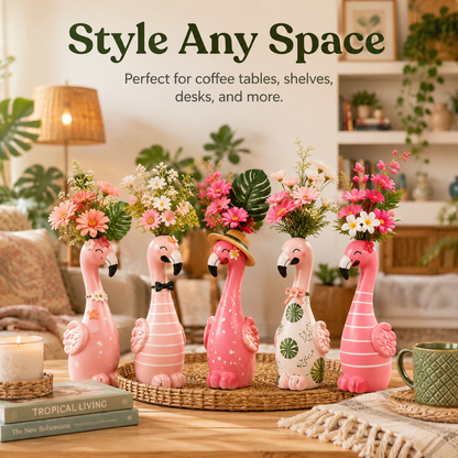 Cute Flamingo Decorative Resin Vase