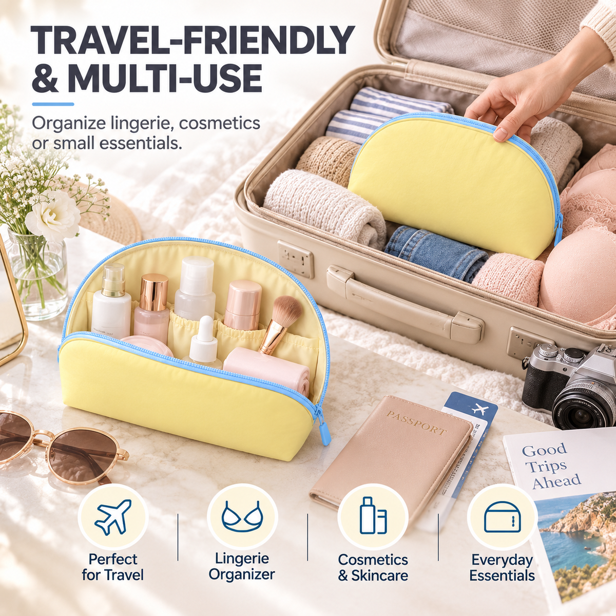 👛3-in-1 Waterproof Portable Travel Underwear Organizer Bag👛
