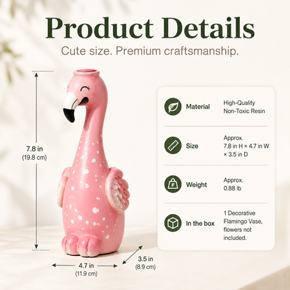 Cute Flamingo Decorative Resin Vase