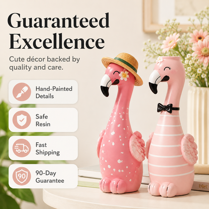 Cute Flamingo Decorative Resin Vase