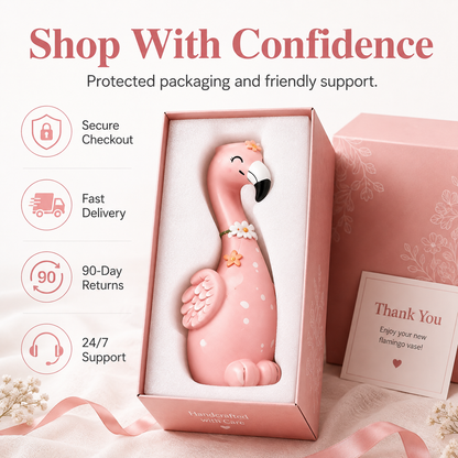 Cute Flamingo Decorative Resin Vase