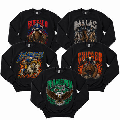 Vintage Football Graphic Crewneck Sweatshirt