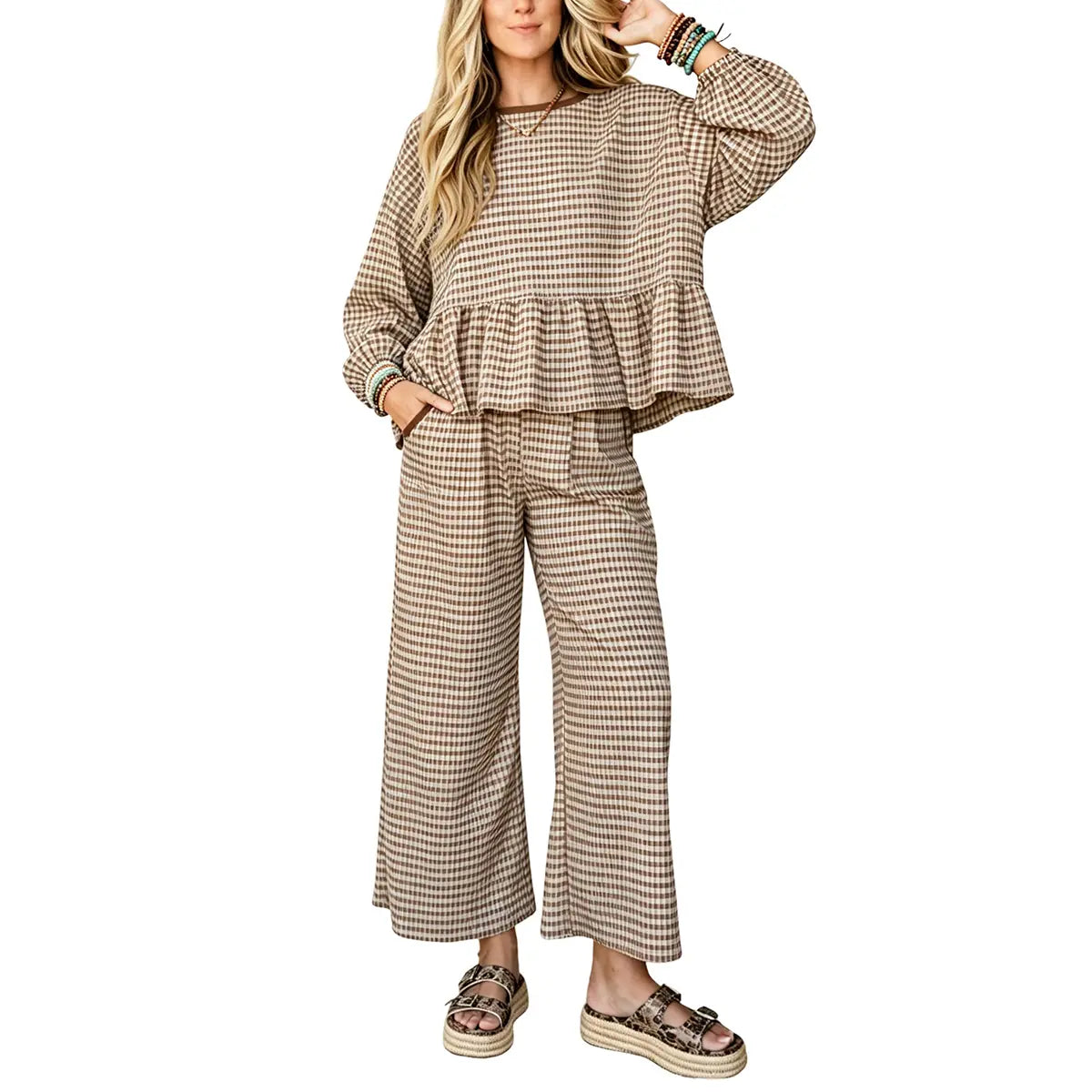 Women's Gingham 2 Piece Outfit