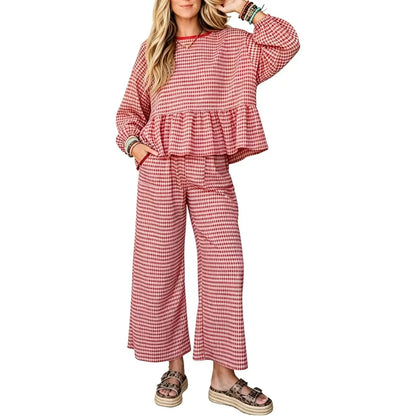 Women's Gingham 2 Piece Outfit