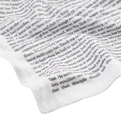 Gospel of John Blanket Soft Scripture Throw with Cross Silhouette