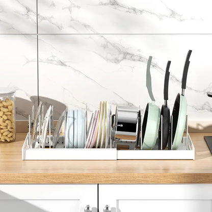 Expandable Pot Lid & Pan Organizer Rack