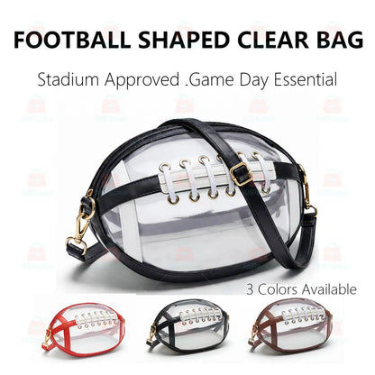 Football-Shaped Clear Crossbody Bag