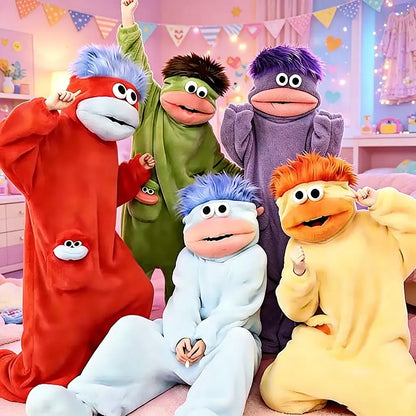 Funny Monster Fleece Onesie – Ultra-Soft Oversized Pajamas for Cozy Lounging & Parties