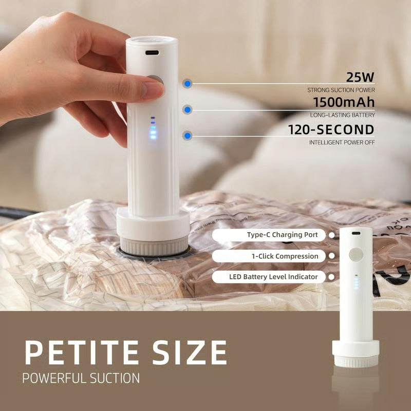 Vacuum Bags for Travel with Wireless Rechargeable Pump