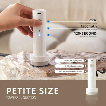 Vacuum Bags for Travel with Wireless Rechargeable Pump