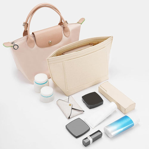 Purse Organizer Insert Tote Bag | High-Density Felt Long Champ Medium Tote Insert