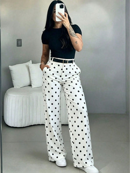 High-Waist Straight-Leg Pants
