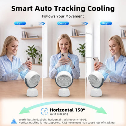 ❄️ AI Face-Tracking Desk Fan – 200-Speed Quiet Cooling with Digital Display & Type-C Charging