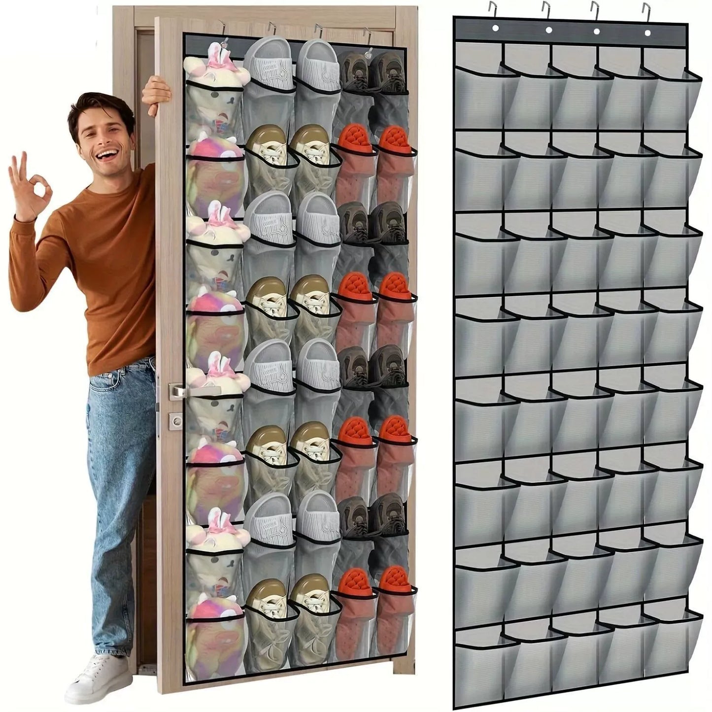 Space-Saving Over-the-Door Shoe Organizer