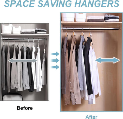 Space-Saving Hanger Connector Hooks — Organize More Clothes in Less Closet Space