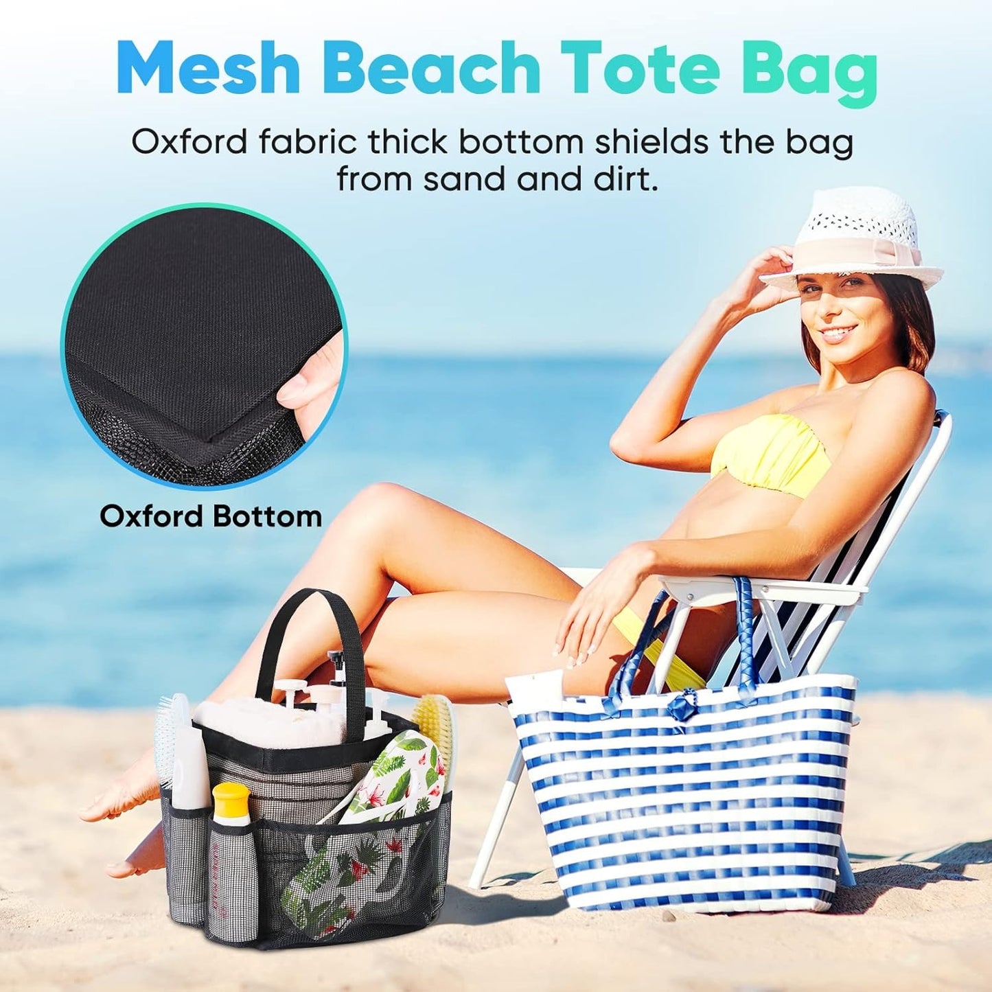 Breathable Quick-Dry Mesh Caddy &amp; Beach Tote Bag