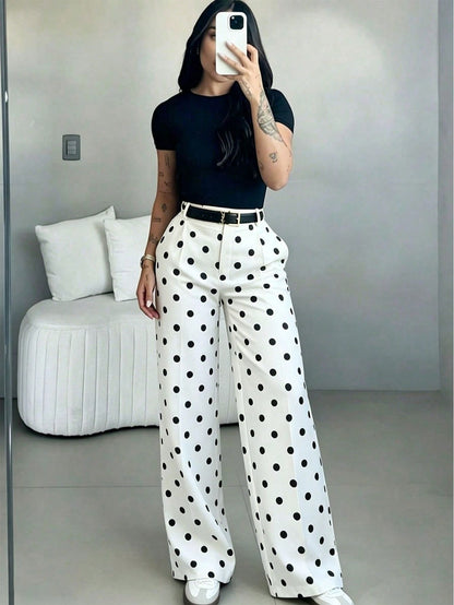 High-Waist Straight-Leg Pants