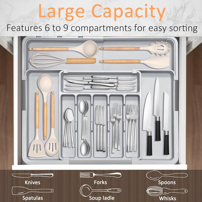 3-Way Expandable Cutlery &amp; Knife Organizer