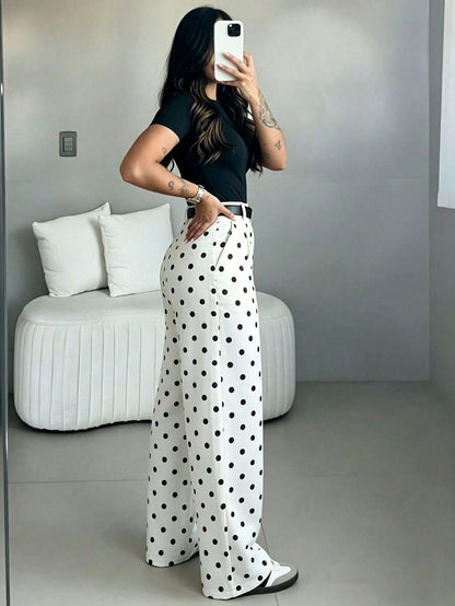 High-Waist Straight-Leg Pants