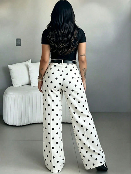 High-Waist Straight-Leg Pants