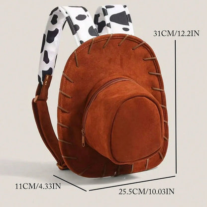 Retro Denim Hat Design Backpack - Stylish & Spacious Everyday Travel Companion