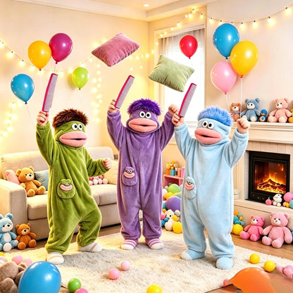 Funny Monster Fleece Onesie – Ultra-Soft Oversized Pajamas for Cozy Lounging & Parties