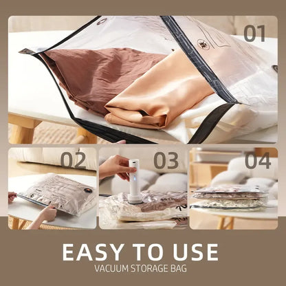 Vacuum Bags for Travel with Wireless Rechargeable Pump