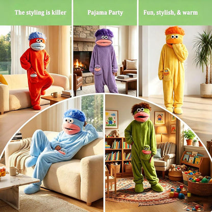 Funny Monster Fleece Onesie – Ultra-Soft Oversized Pajamas for Cozy Lounging & Parties