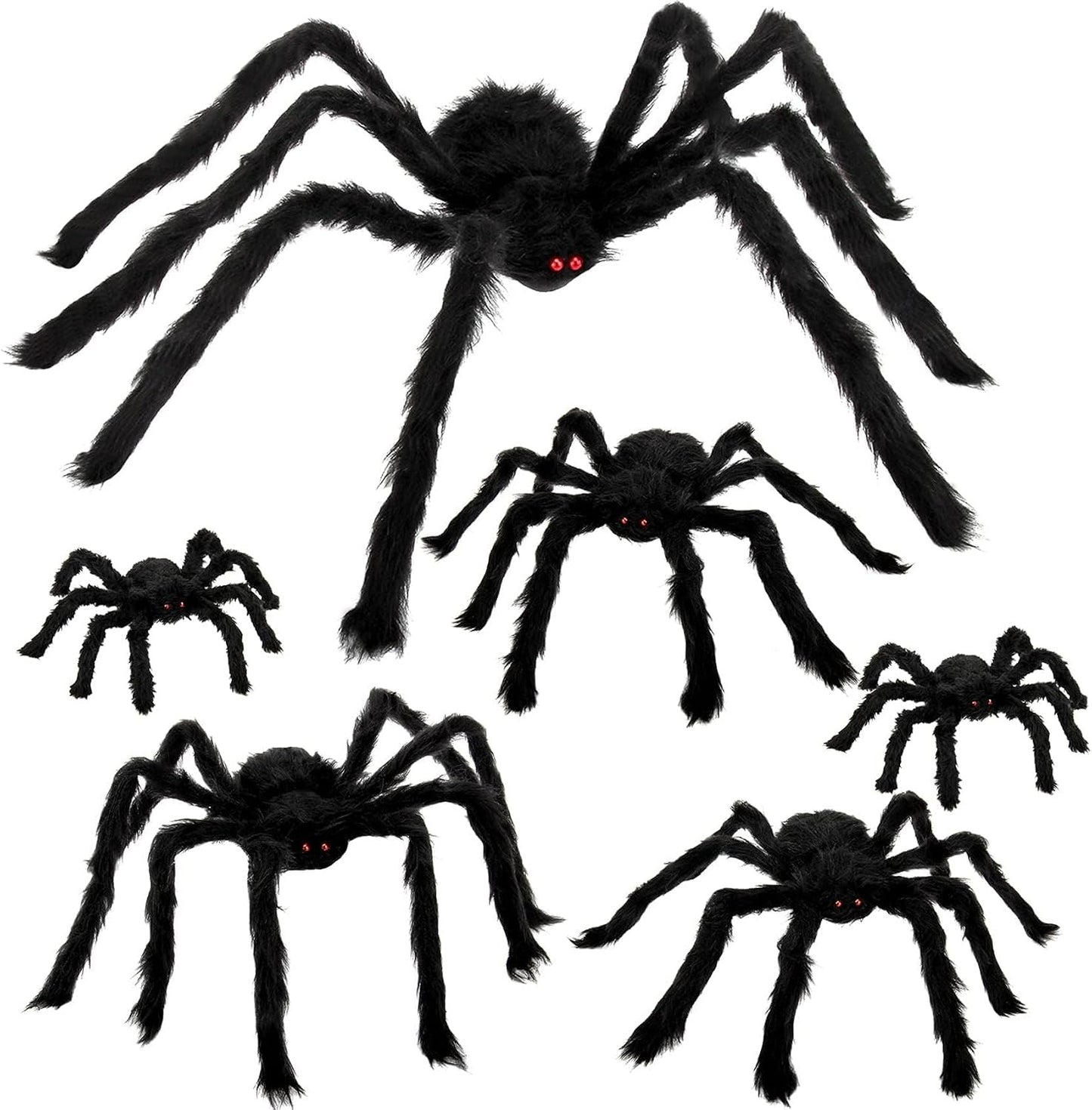 Ultra-Stretch Cobweb Decor Kit with 6 Vivid Spiders
