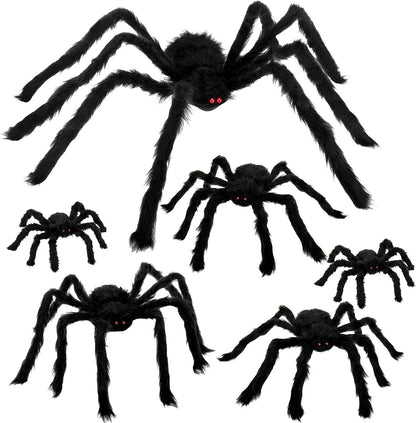Ultra-Stretch Cobweb Decor Kit with 6 Vivid Spiders