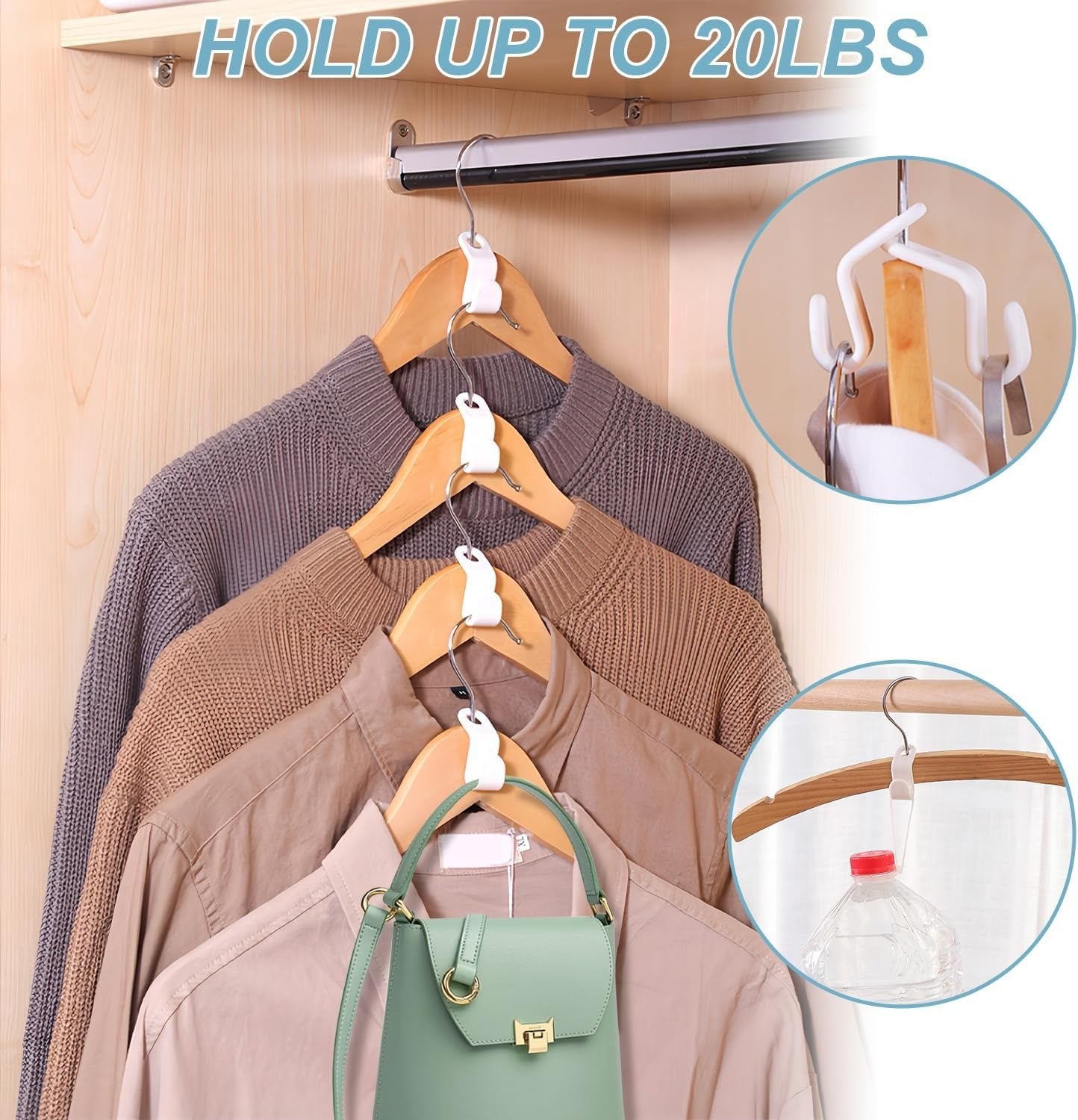 Space-Saving Hanger Connector Hooks — Organize More Clothes in Less Closet Space