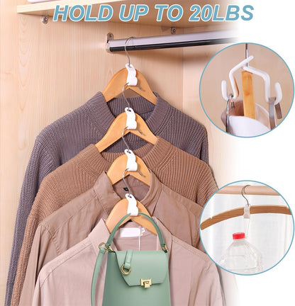 Space-Saving Hanger Connector Hooks — Organize More Clothes in Less Closet Space