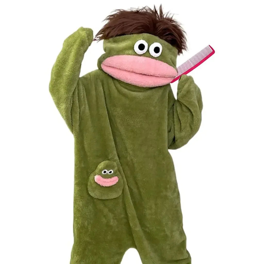 Funny Monster Fleece Onesie – Ultra-Soft Oversized Pajamas for Cozy Lounging & Parties