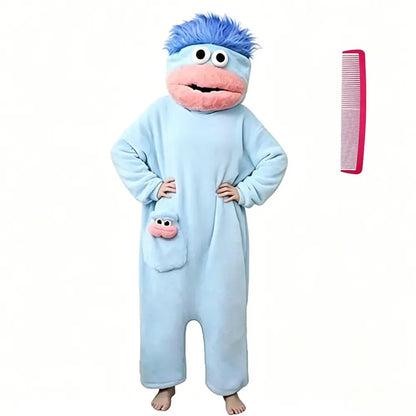 Funny Monster Fleece Onesie – Ultra-Soft Oversized Pajamas for Cozy Lounging & Parties
