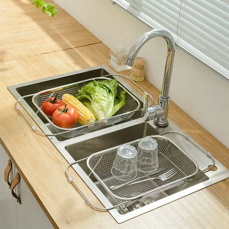 Expandable Stainless Steel Over-the-Sink Colander