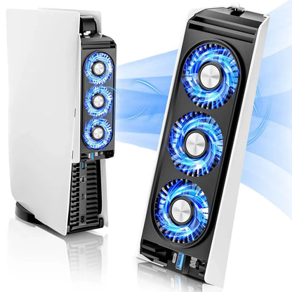 Quiet Cooling Fan for PS5 Slim & Pro - Automatic Temperature Control USB Cooler