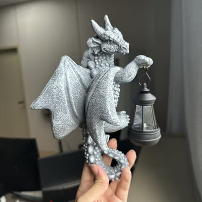 Solar Dragon Sculpture – Fantasy Garden Guardian with Enchanted Glow