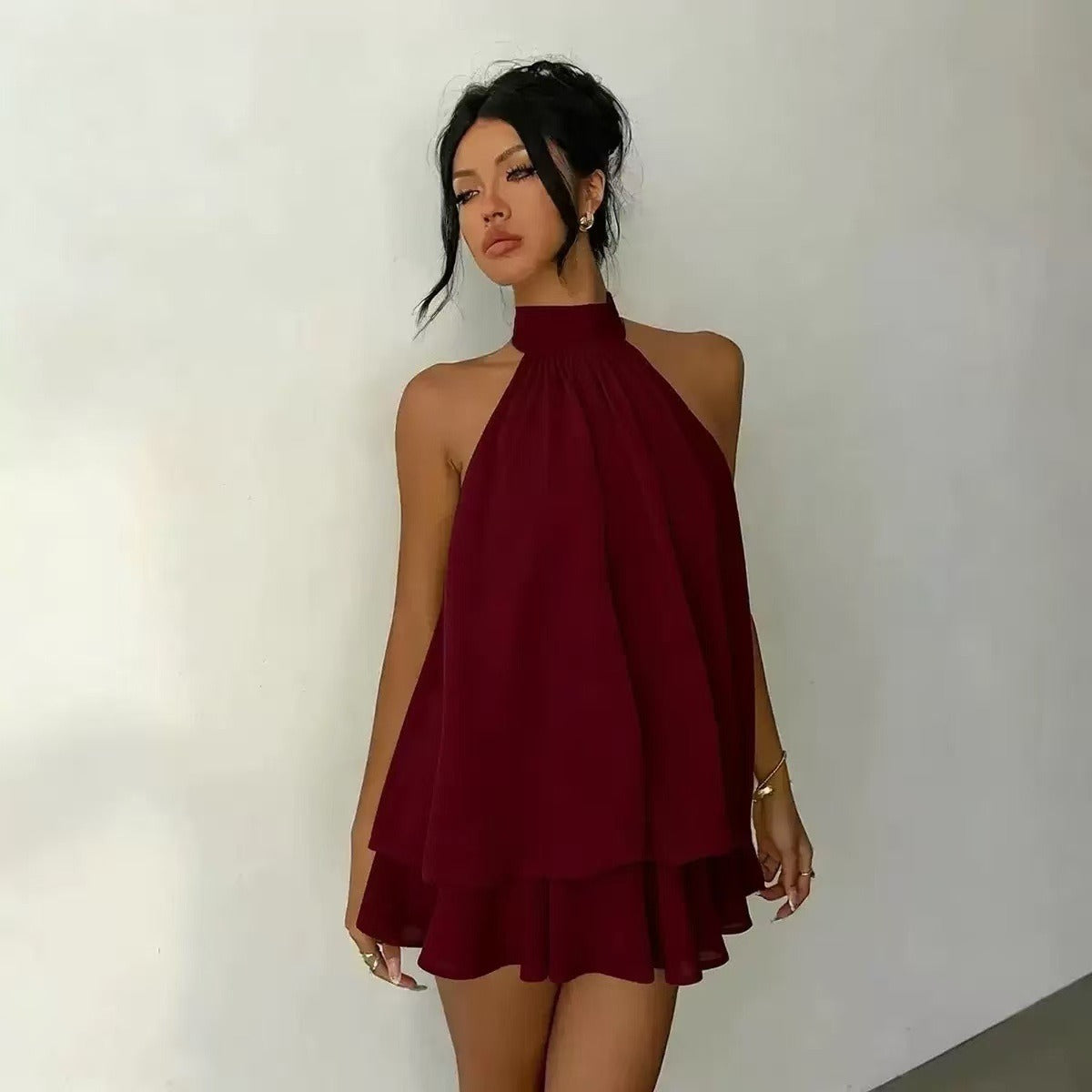 Backless Halter Casual Jumpsuit
