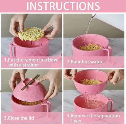 Microwave Ramen Cooker Bowl (6-Piece Set)— Easy Meals Without Cooking