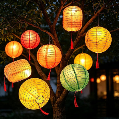Handcrafted Hollow Paper Lantern Decor（Comes with LED bulbs）