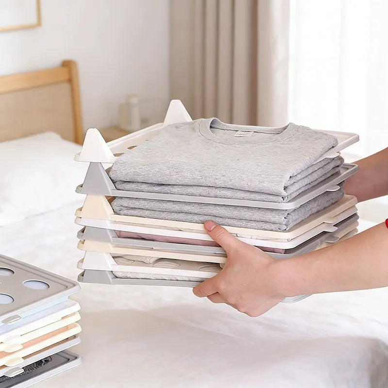 Stackable Clothing Organizer Trays One Layer. One Outfit. Zero Mess.