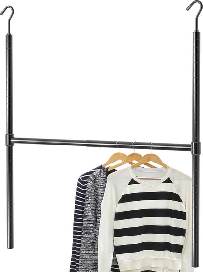 Double Closet Hanging Capacity with Expandable Heavy-Duty Steel Rod