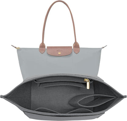 Purse Organizer Insert Tote Bag | High-Density Felt Long Champ Medium Tote Insert