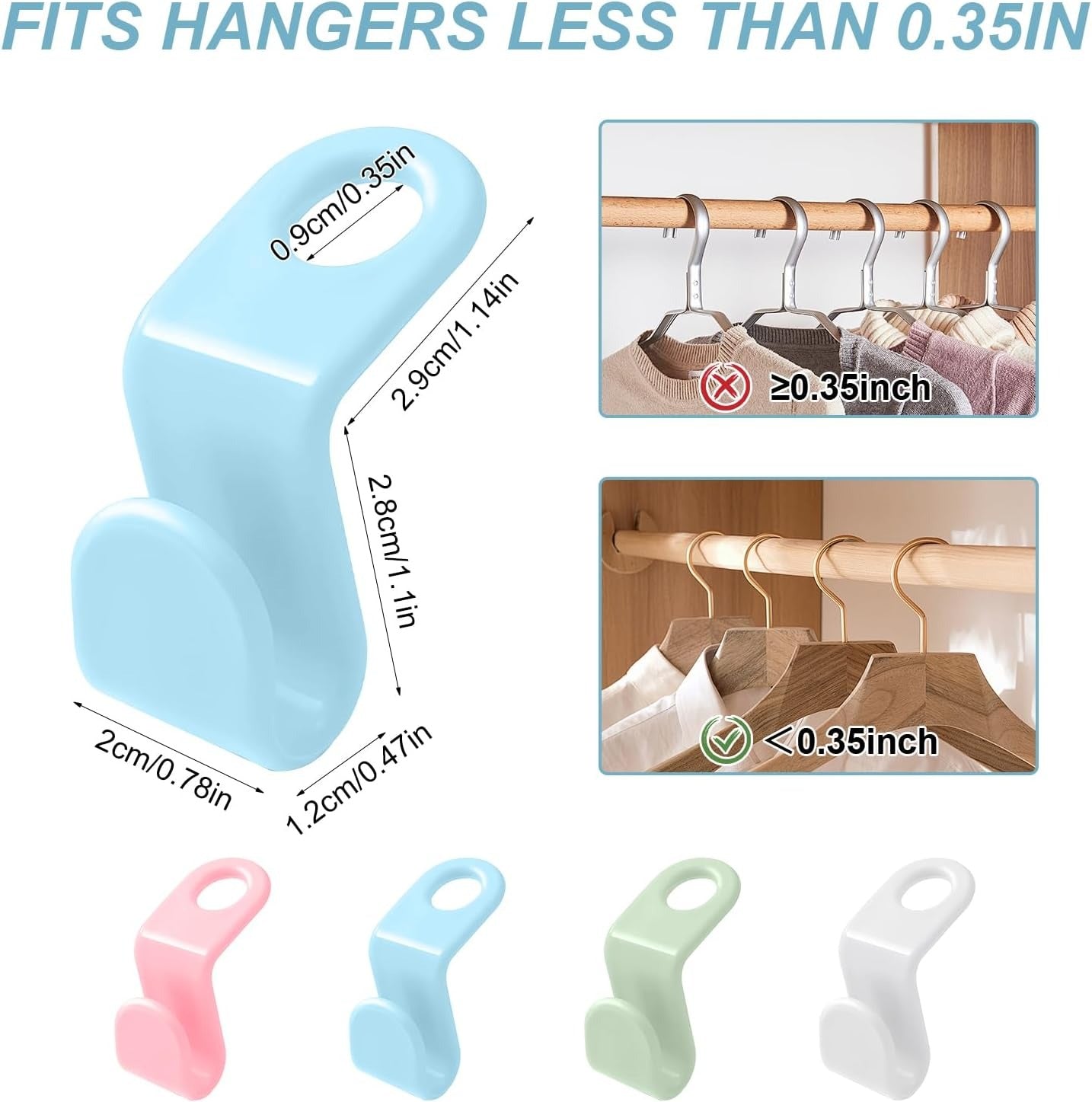 Space-Saving Hanger Connector Hooks — Organize More Clothes in Less Closet Space